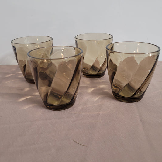Set of 4 Short Tinted Drinking Glasses