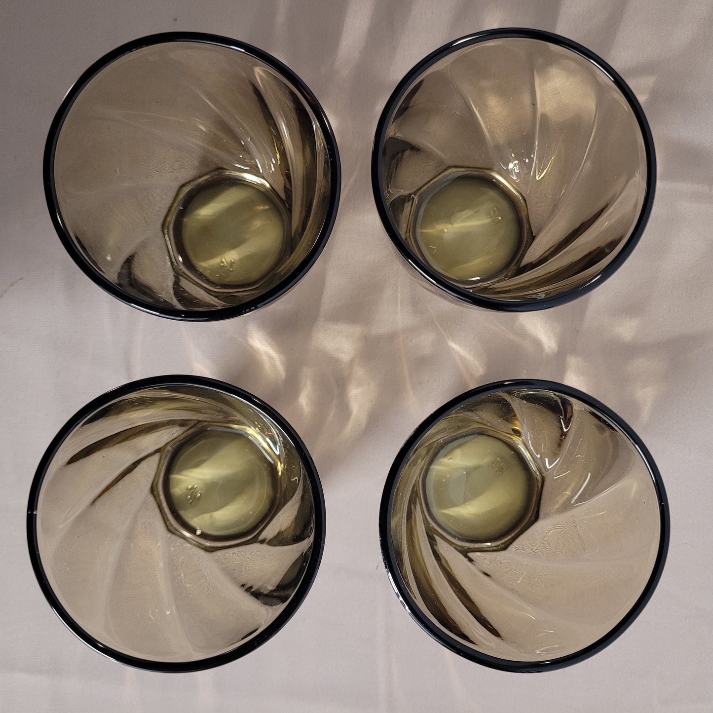 Set of 4 Short Tinted Drinking Glasses