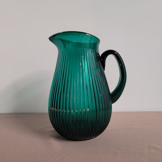 Emerald Green Ribbed Jug