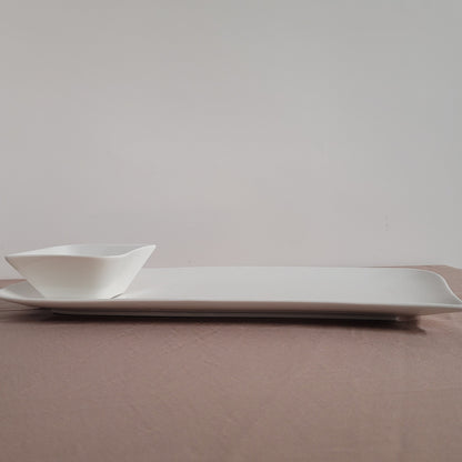S-Curve Serving Tray w/ Sauce Dish