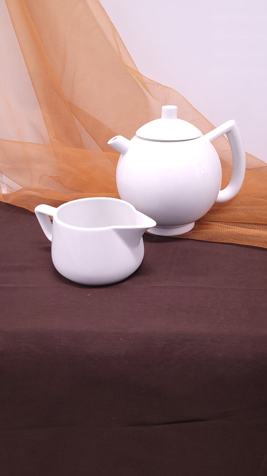 White Teapot and Cream Pitcher
